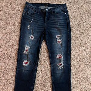 Women's Judy Blue Skinny Fit Jean with Bandana Paisley Patch Size 11